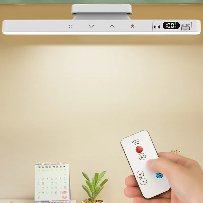 Rechargeable LED desk lamp with touch control and magnetic reading light from Showlu Smart General, sleek and modern design.