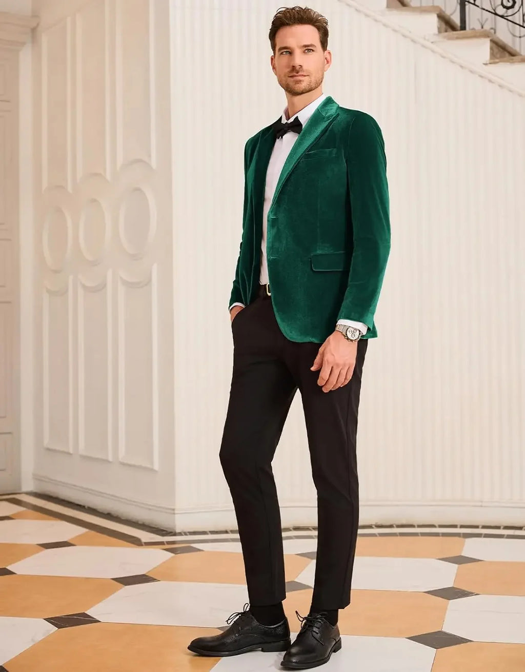 Mens Velvet Blazer Two Button Slim Fit Suit blazer for Men Prom Wedding Business Dinner Party Men Suits Outfits