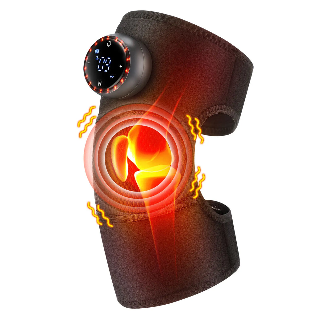 Showlu Fashion Store heating massage knee pad and shoulder joint massager with hot compress and vibration for muscle relaxation.