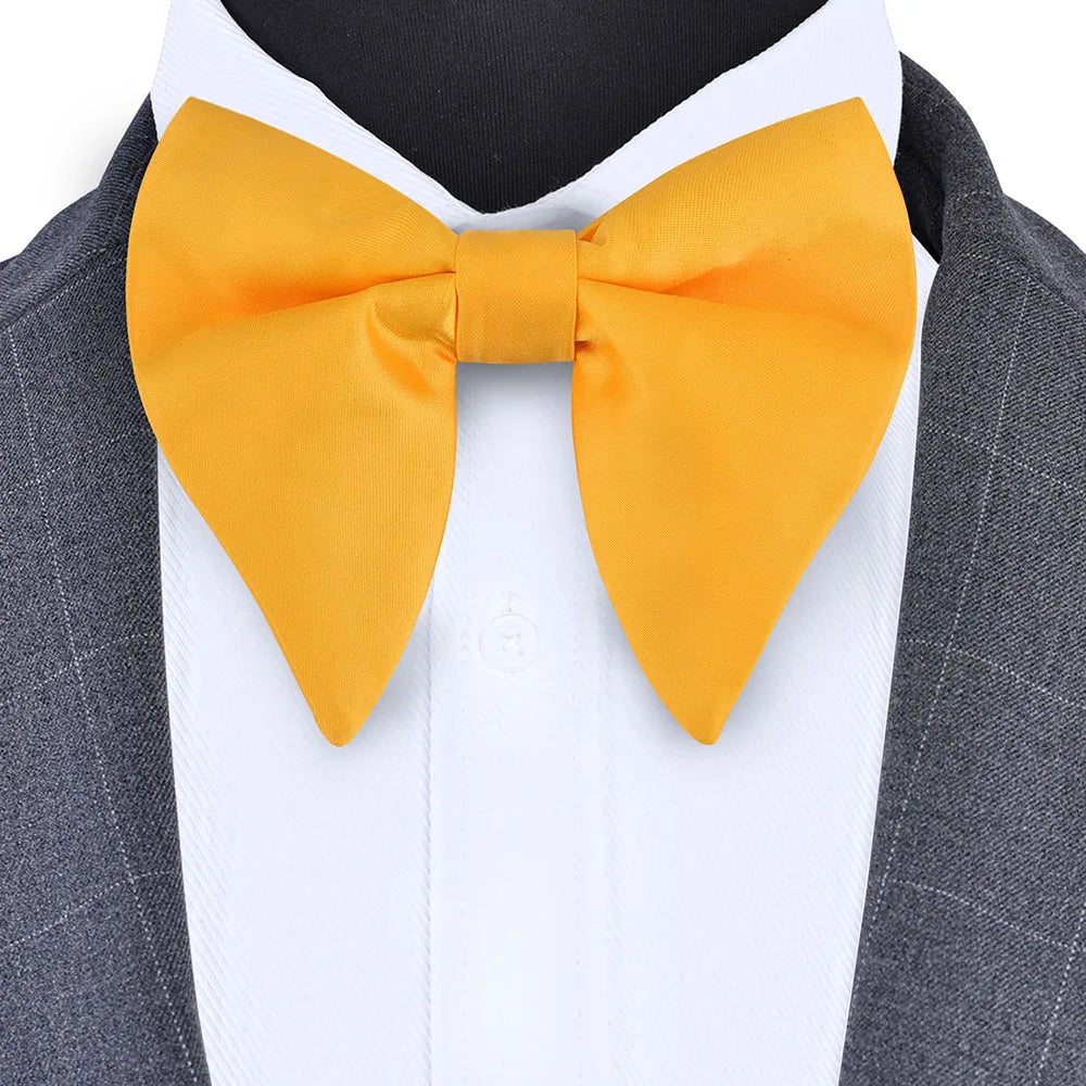 GUSLESON Fashion Pink Champagne Blue Solid Bow Tie For Men Classic Big Bowtie For Party Wedding Bowknot Adult Mens Tie