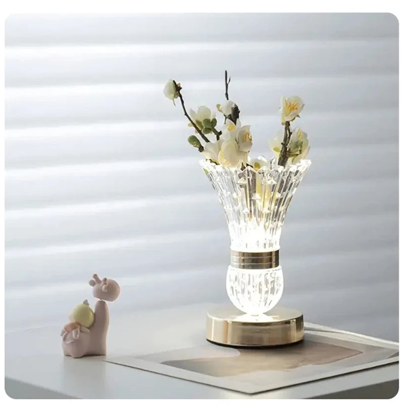 Showlu Smart General LED color changing vase with illuminated glass surface and vibrant color display, perfect for modern decor.