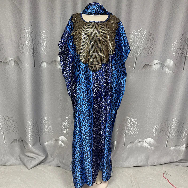 African dress for women featuring traditional Dashiki Ankara fabric, long gown style, from Showlu Fashion Store