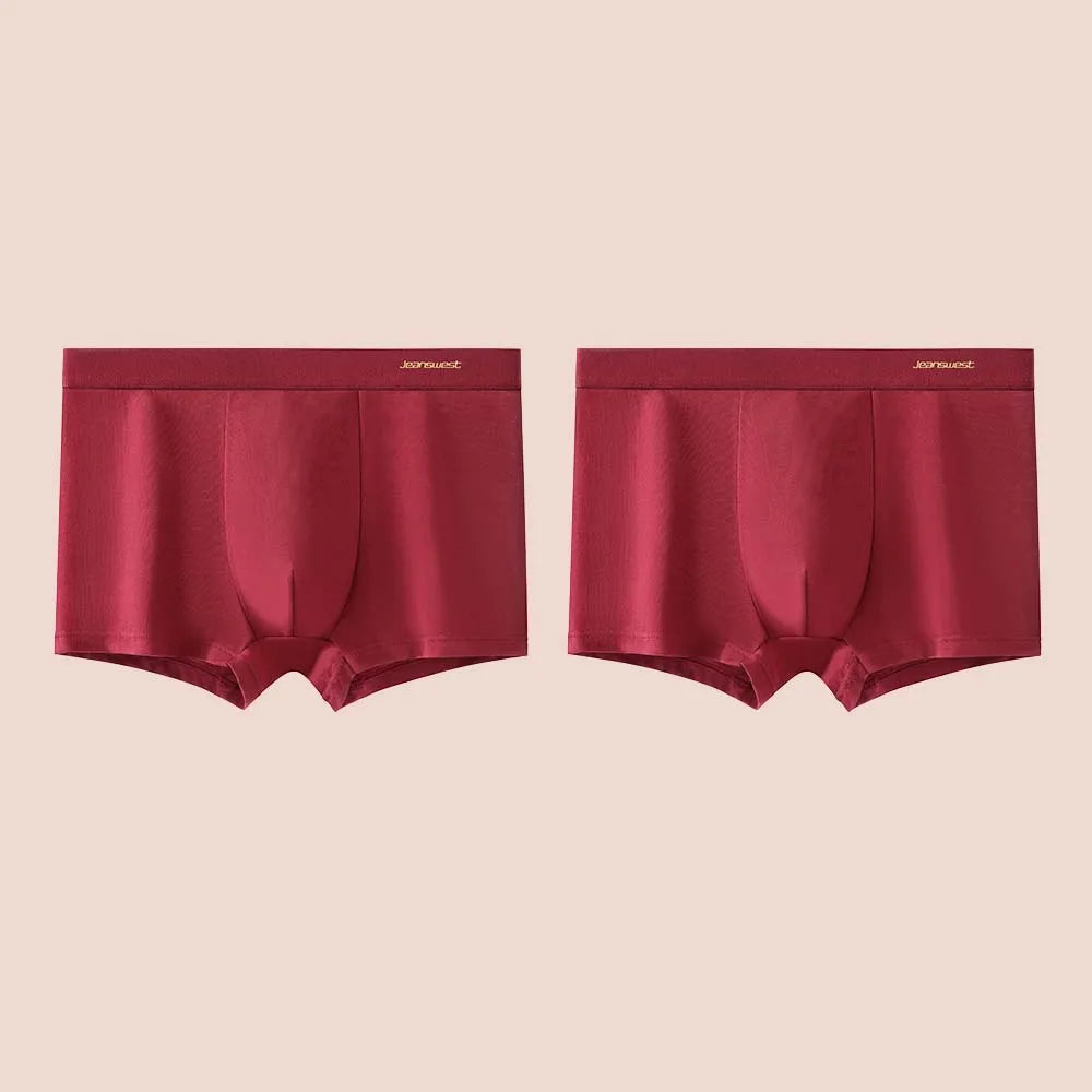 Showlu men's cotton boxer shorts with breathable mesh U pouch design, comfortable underwear for everyday wear.
