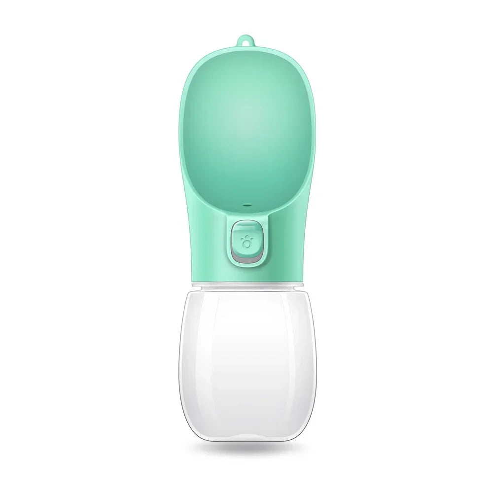 Showlu portable dog water bottle with leakproof design and built-in drinking bowl, ideal for outdoor pet hydration.