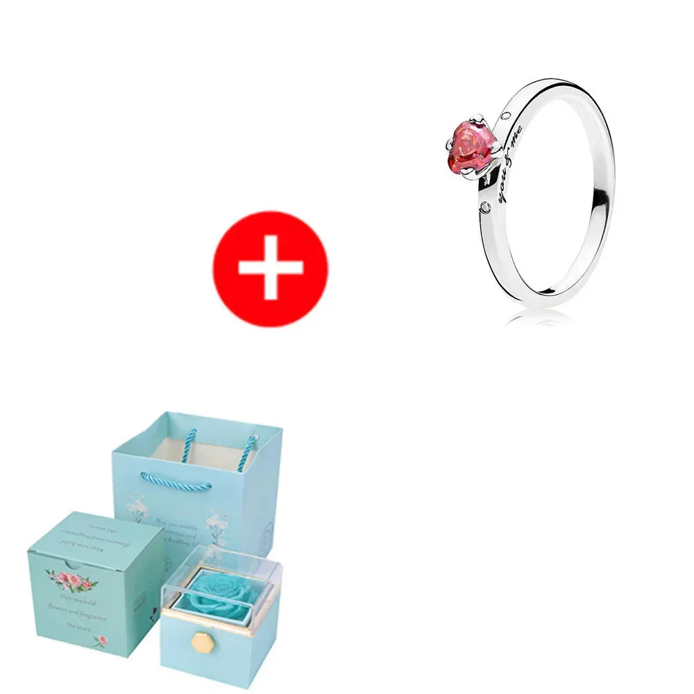 SHOWLU FASHION STORE JMjermyn rotating eternal rose jewelry box with wedding necklace case, featuring a decorative rose design and compact storage