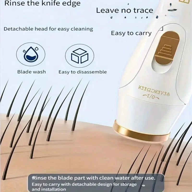 Multi-functional 3-in-1 shaver and hair removal device from Showlu Fashion Store, featuring USB charging, eyebrow, nose, and underarm trimmers.