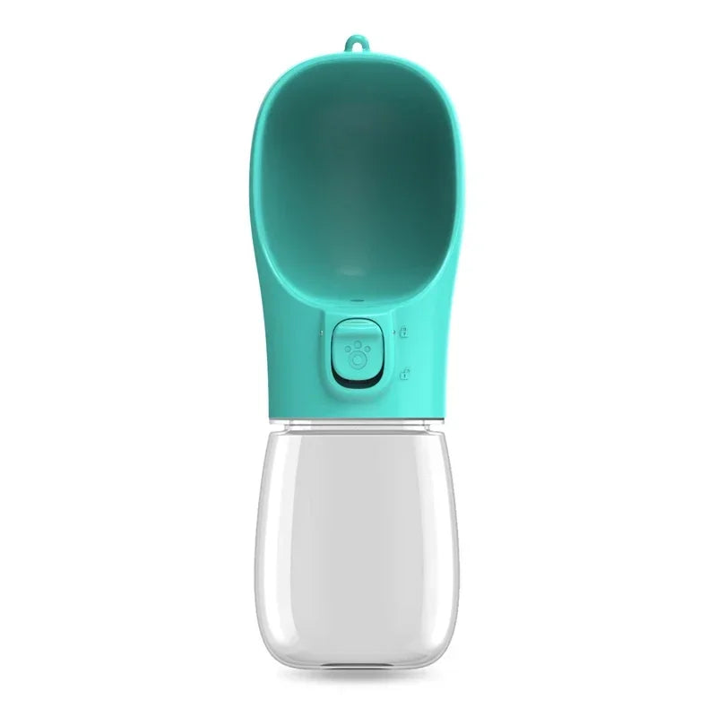 Showlu portable dog water bottle with leakproof design and built-in drinking bowl for outdoor pet hydration.
