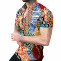 Men's Hawaiian Baroque 3D print short sleeve shirt by SHOWLU FASHION, featuring vibrant floral and ornate designs.
