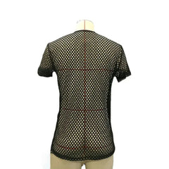 Sexy Fishnet Transparent Men's T-shirt Muscular Men Tight See-through T-shirt Top Summer Beach Men's Wear Crew Neck Pullover Top SHOWLU FASHION STORE
