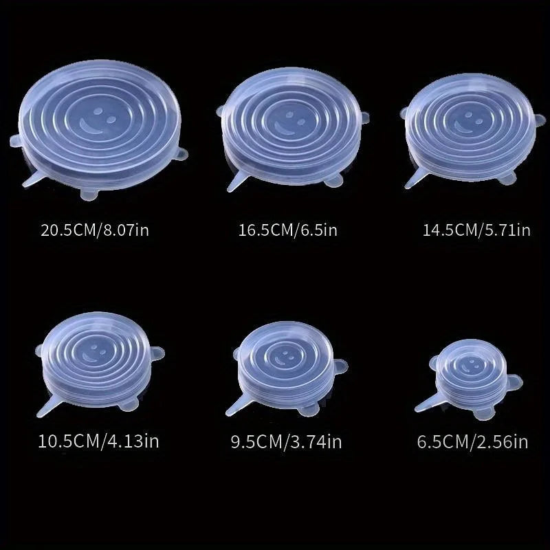 Showlu Smart General silicone stretch lids covering a bowl, demonstrating flexibility and airtight sealing.