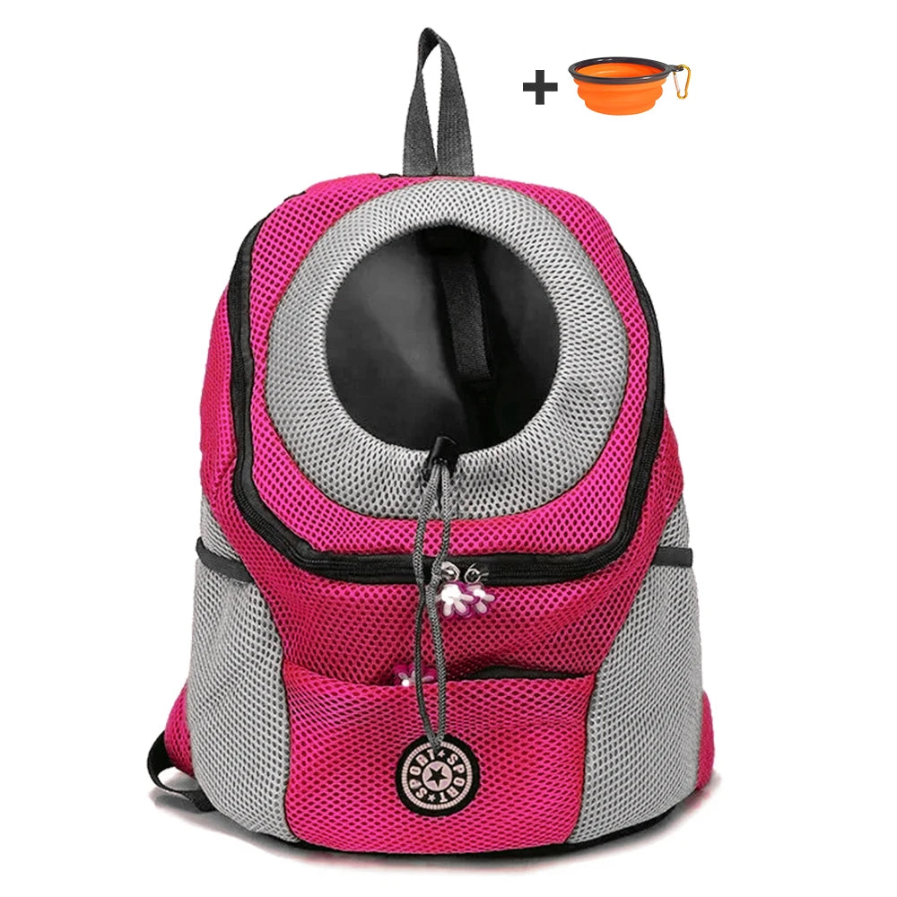 Showlu Breathable Mesh Pet Carrier Backpack for small dogs and cats, featuring adjustable straps and ventilation for comfort.