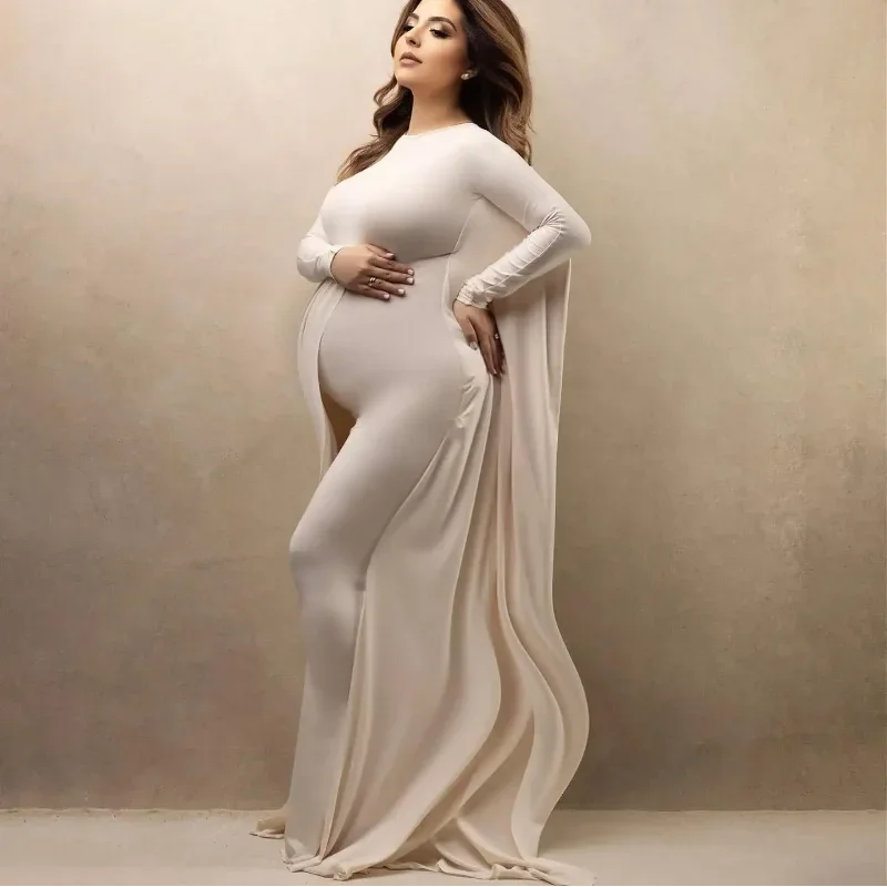 Showlu maternity photography dress with lace bat sleeve sheath design, perfect for maternity or party photoshoots.