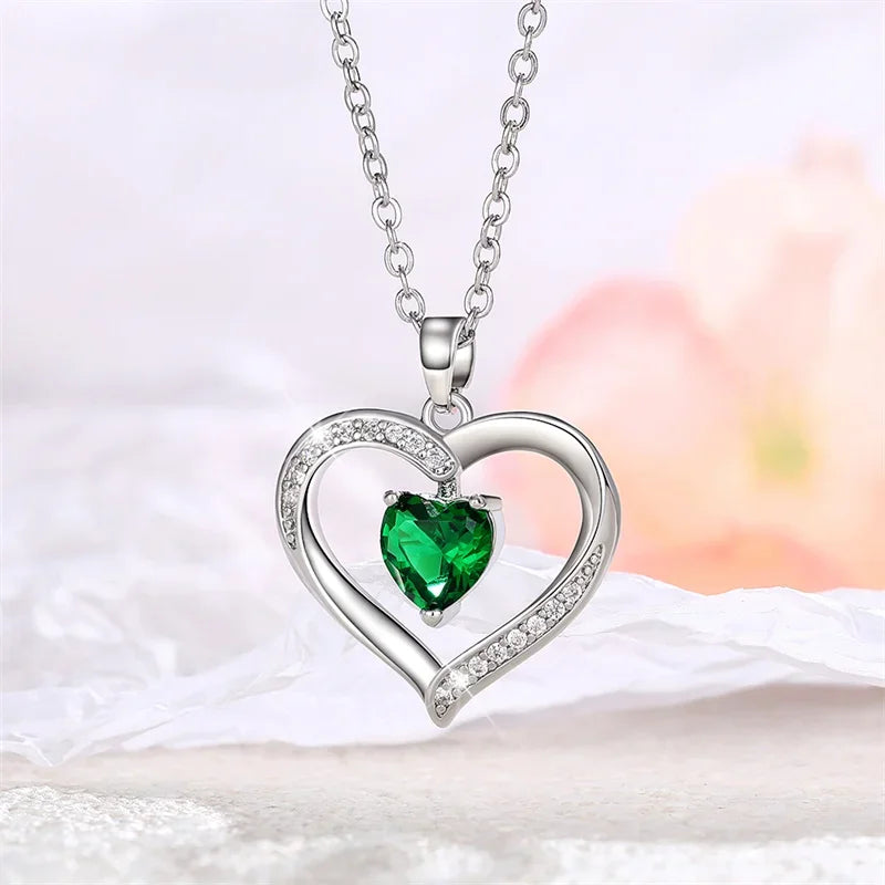 Heart-shaped pendant necklace by ZHIXUN featuring a hollow zinc alloy design, perfect for stylish party jewelry.