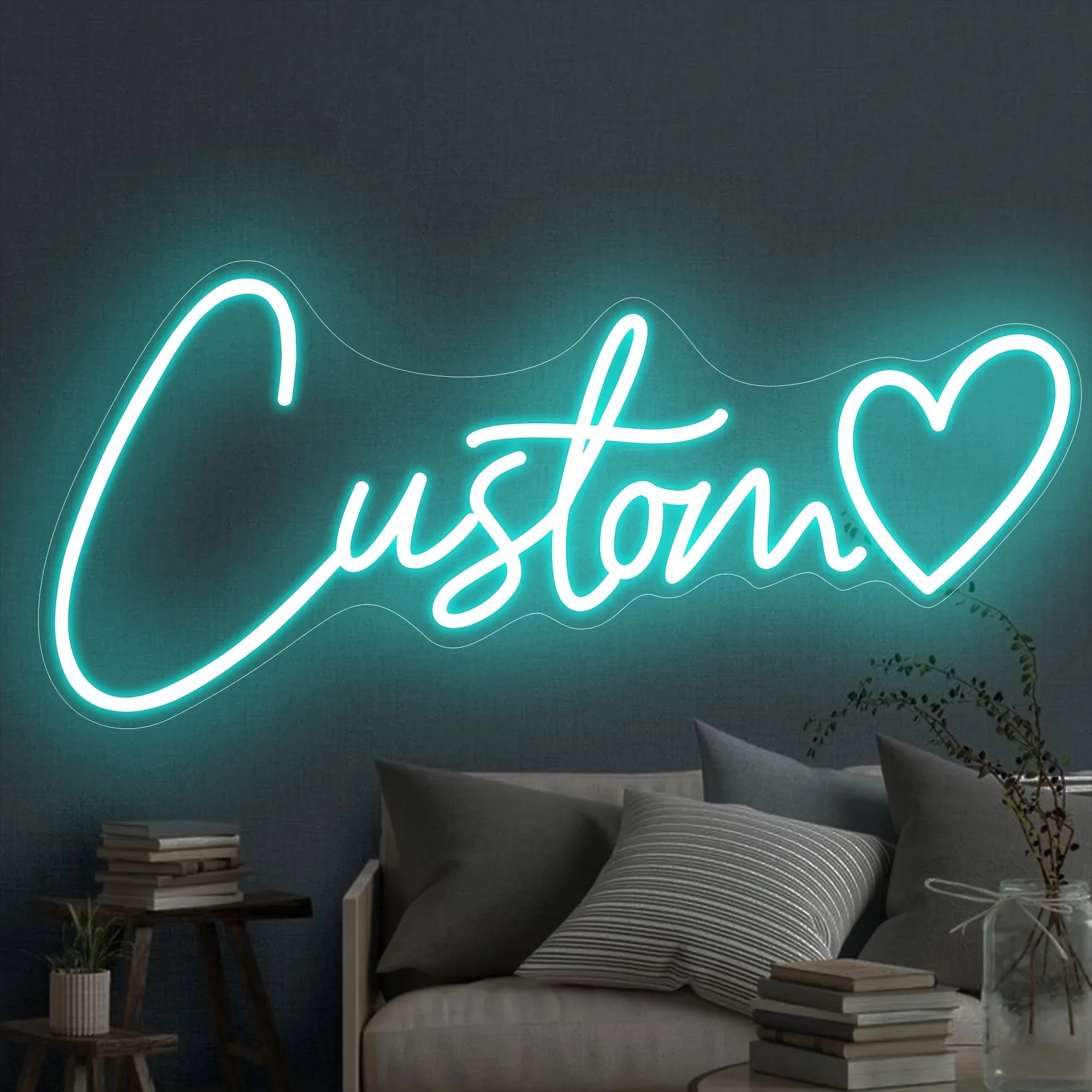 Custom LED neon sign by Showlu Smart General with glowing light, mounted on a wall, showcasing vibrant neon colors and modern design.