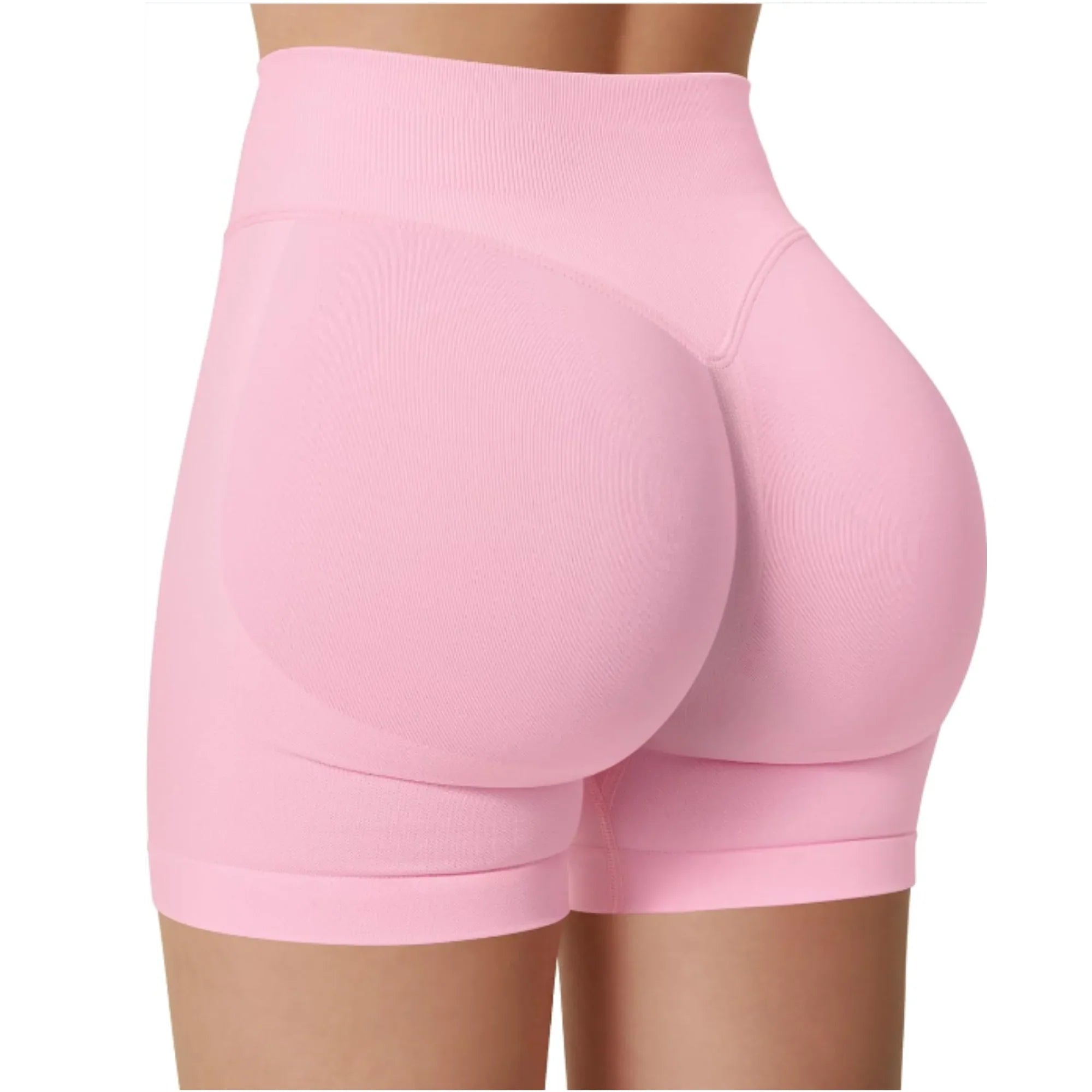 High waisted MEHEOL women's yoga shorts made of nylon spandex, designed for comfortable running and active wear.