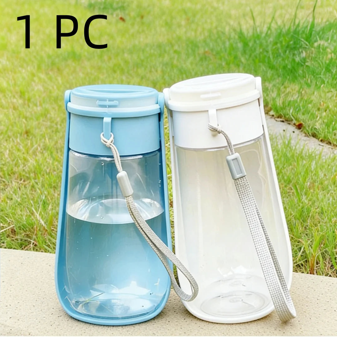 Showlu Fashion portable pet water bottle with collapsible travel cup for dogs, featuring a convenient design for outdoor use