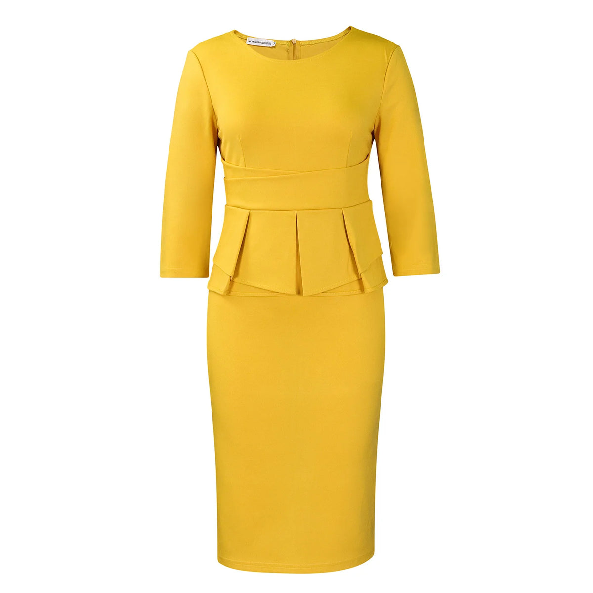 2024 Autumn/Winter new fashion temperament elegant solid color round hip ruffled dress