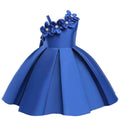 Elegant girls' summer flower party dress with bow detail, perfect for birthdays, Christmas, weddings, and special occasions.