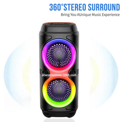 High Power Home Karaoke Partybox Wireless Bluetooth Speakers Outdooor Heavy Bass Subwoofer Portable Soundbar RGB Lights FM/TWS