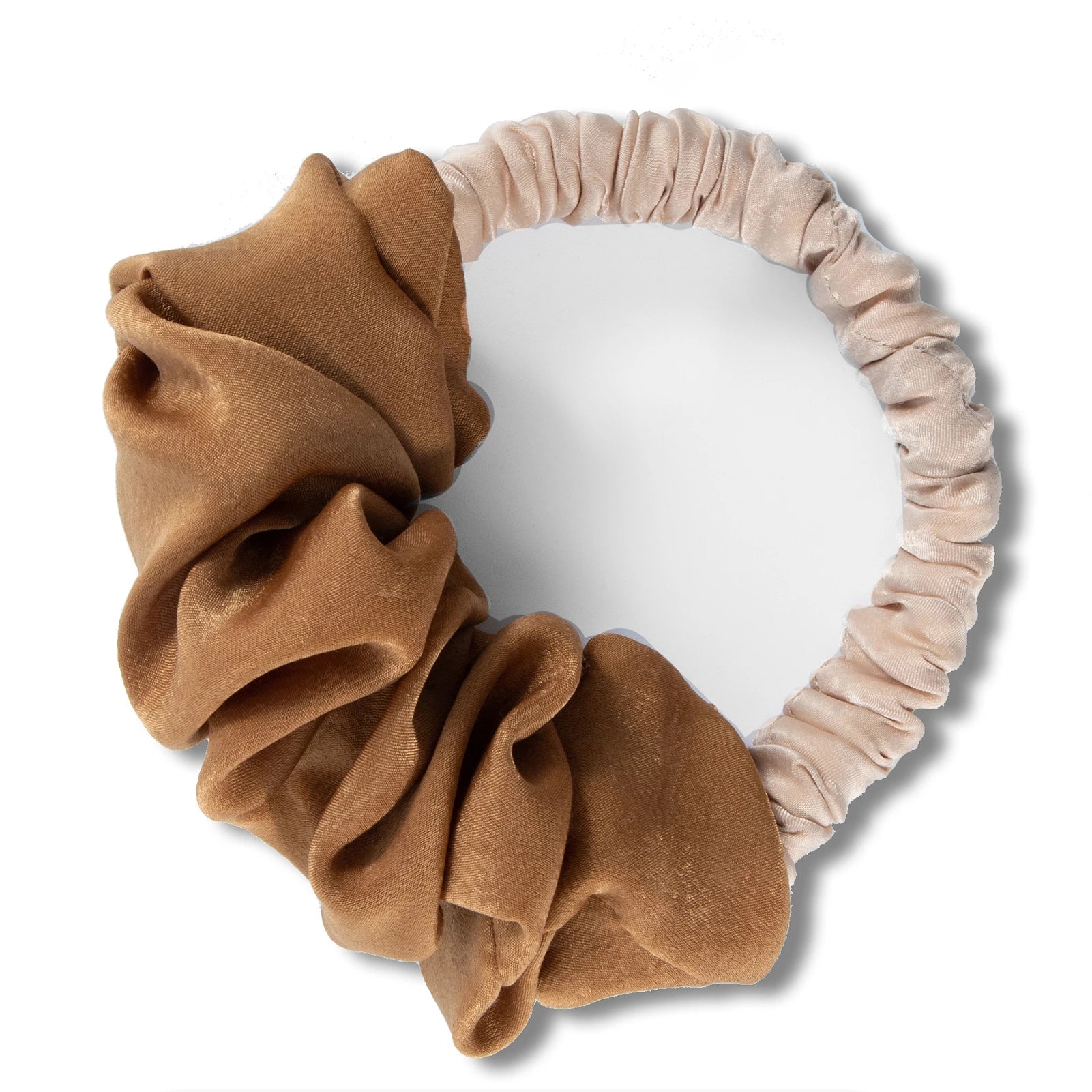 Showlu Smart General heatless hair curling ribbon wrapped around styled hair in a close-up image.