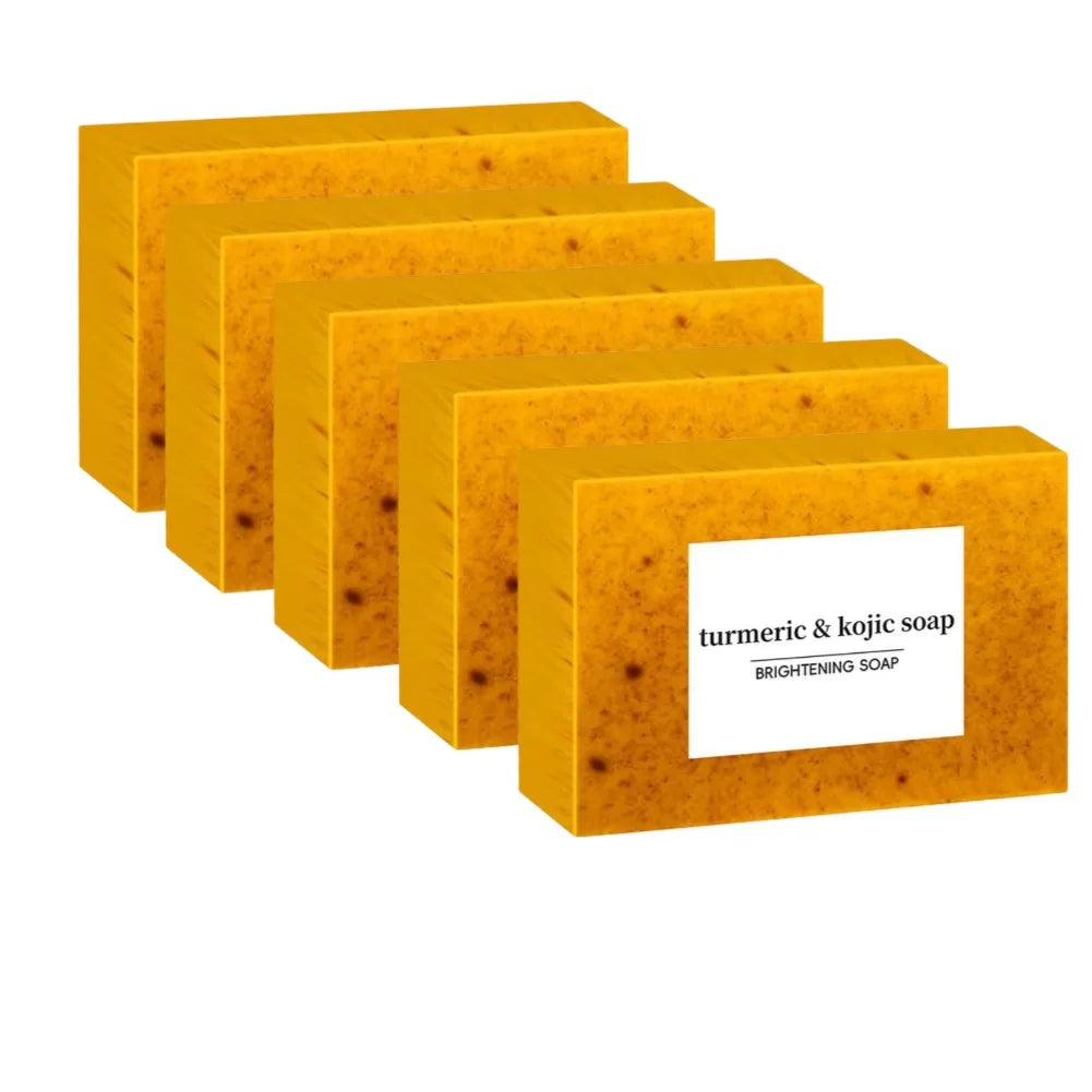 Handmade turmeric and lemon kojic acid soap bar, natural body and facial soap, Showlu Fashion Store, 100g per piece