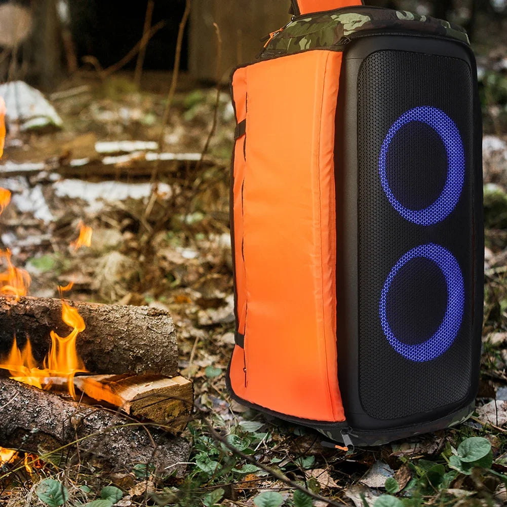 Portable black travel case for JBL Partybox Stage 320 by SHOWLU FASHION STORE, designed to protect and carry the speaker.
