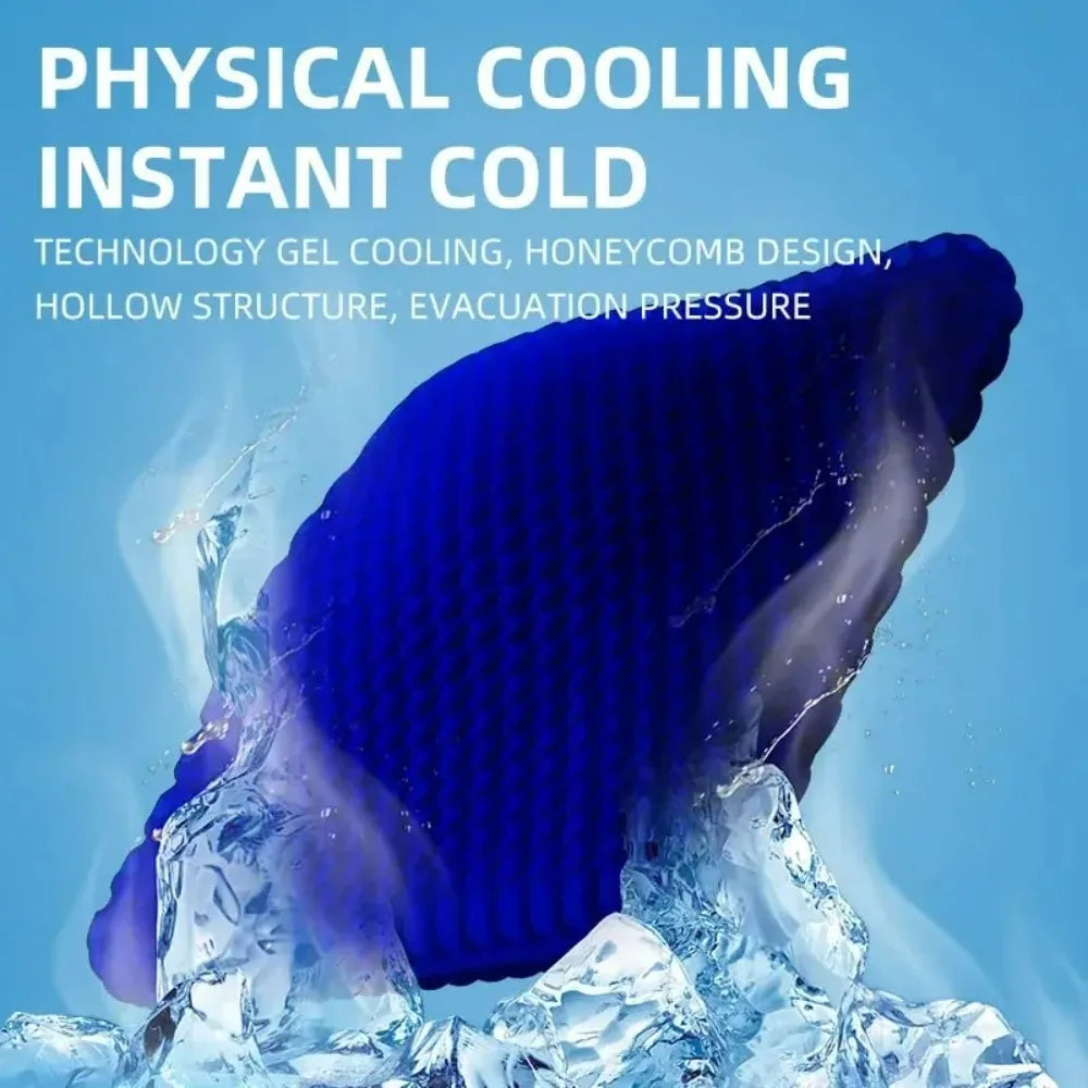 Showlu Smart cooling gel seat cushion with ergonomic design for comfort and support, shown on a chair.