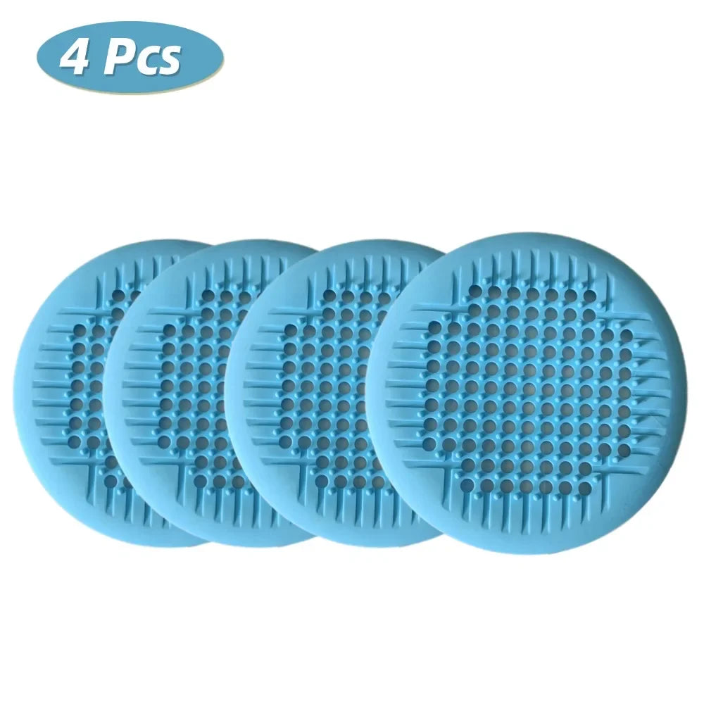Showlu Smart General silicone drain cover with flexible, mesh design for blocking debris in kitchen or bathroom drains.