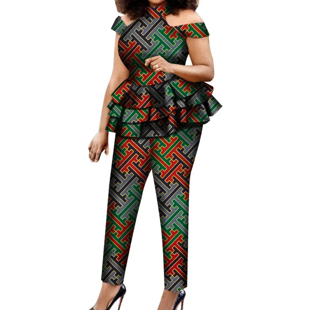 Women T Shirt Set Women Pant Suits Female Trouser Suit Plus Size Summer Set for Lady Party Clothing WY7924