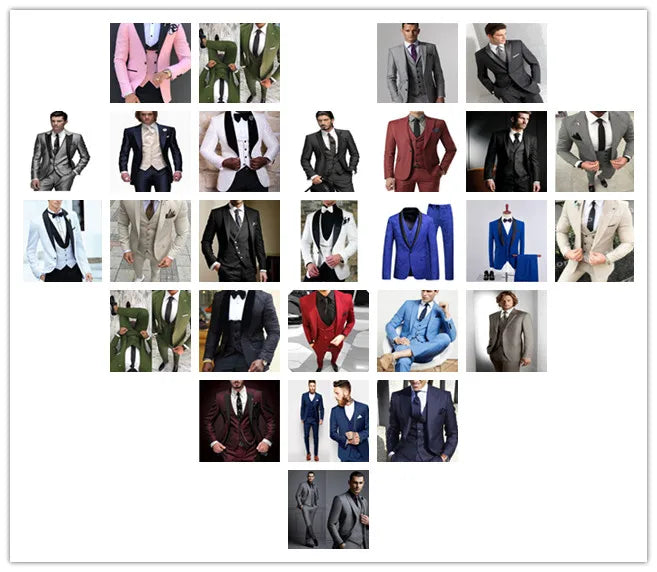 White and brown formal men's suit by Showlu Fashion, featuring a blazer, vest, and pants for wedding or business occasions.
