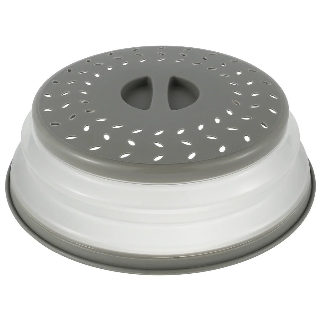 Showlu Smart General silicone microwave cover with vent holes, flexible lid for preventing splatters during cooking and reheating.