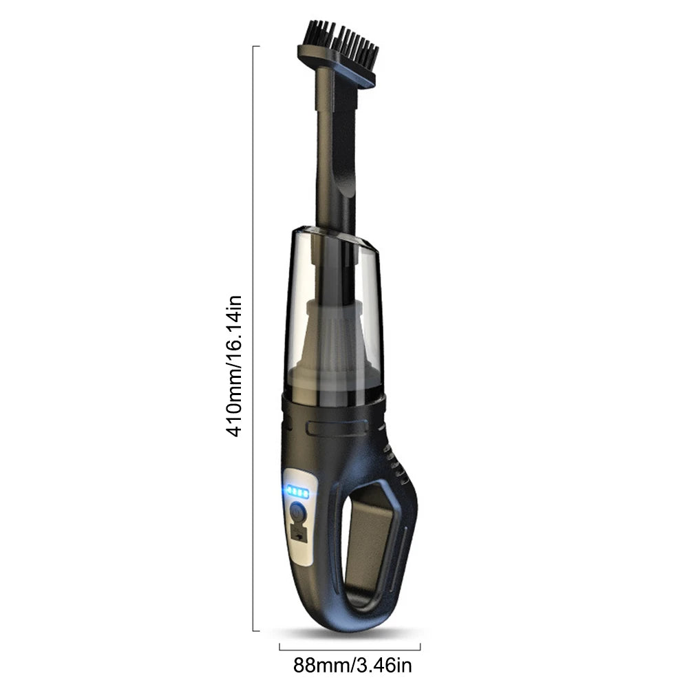 Showlu Smart General Mini Car Vacuum with compact design and handheld cleaning tools inside, ideal for quick vehicle interior cleaning.