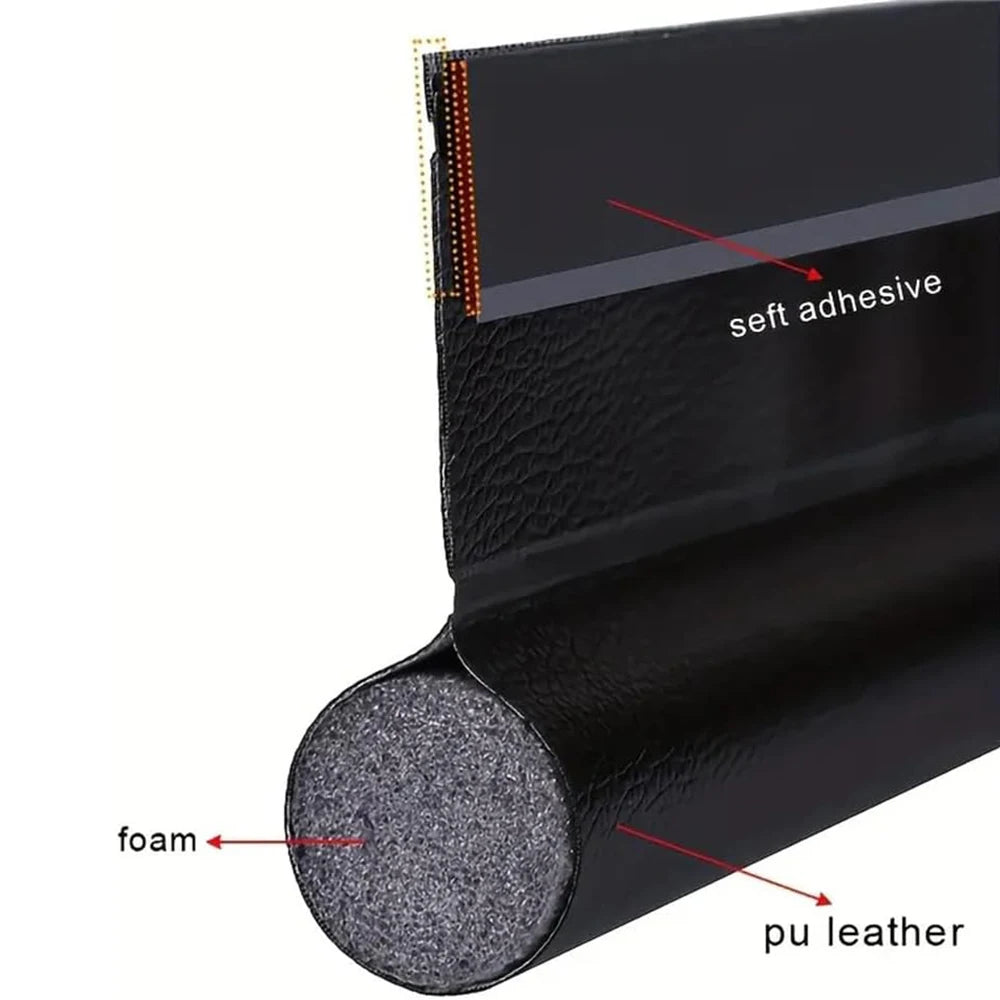 Showlu Smart General anti-dust door seal strip installed on a door to prevent dust and drafts, with a flexible, weatherproof design.