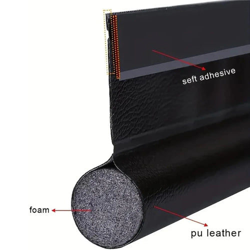 Showlu Smart General anti-dust door seal strip installed on a door to prevent dust and drafts, with a flexible, weatherproof design.