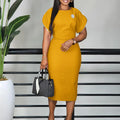 AOMEI African bodycon maxi dress by SHOWLU FASHION STORE, elegant short sleeve church gown in vibrant fabric with fitted silhouette.