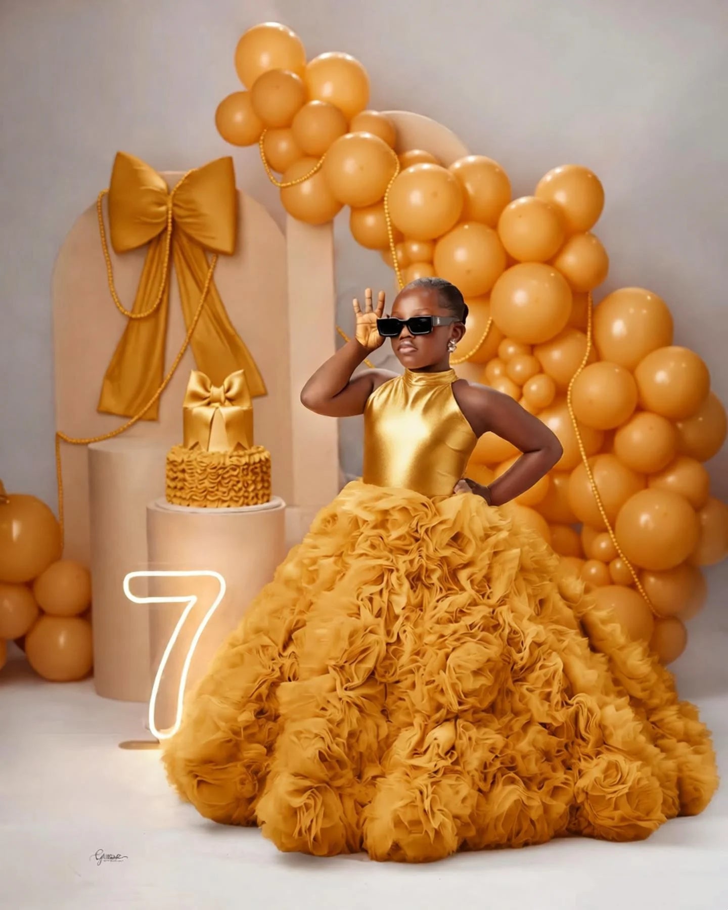Luxury Puffy Ballgown Girls Birthday Party Dress Customized Flower Girl Dresses for Wed Little Queens Pageant Homecoming Dress