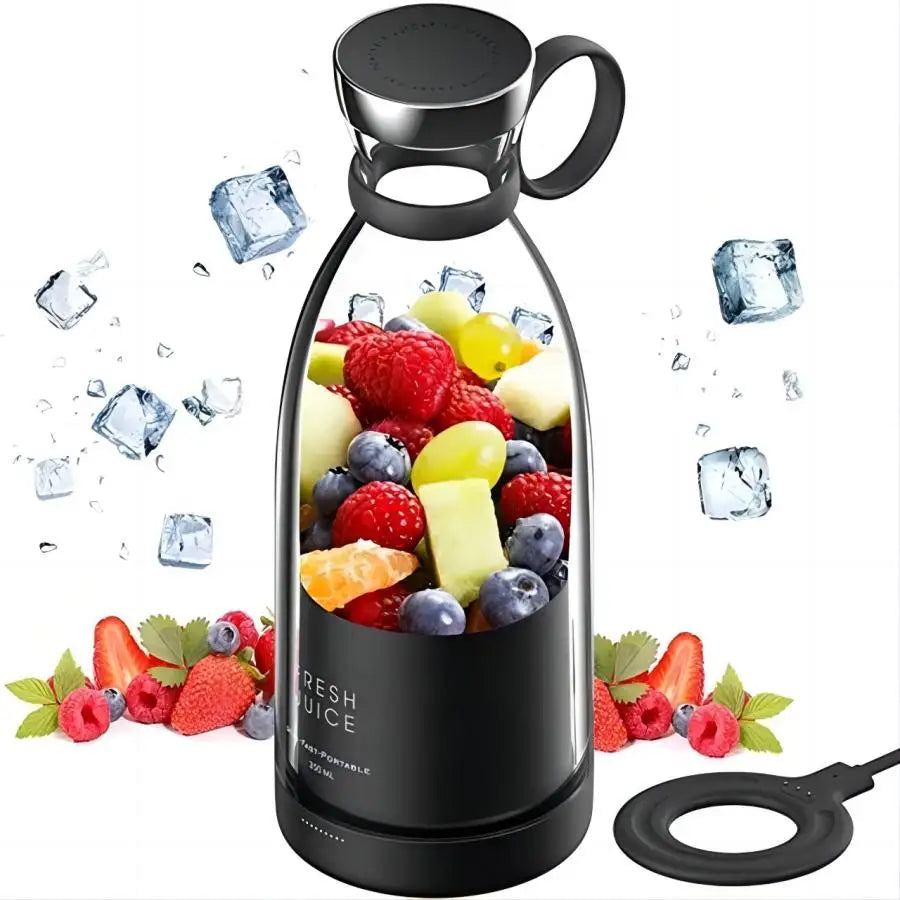 Portable Zoeydam electric juicer and mini blender with 350ml capacity, USB rechargeable for making shakes and smoothies.
