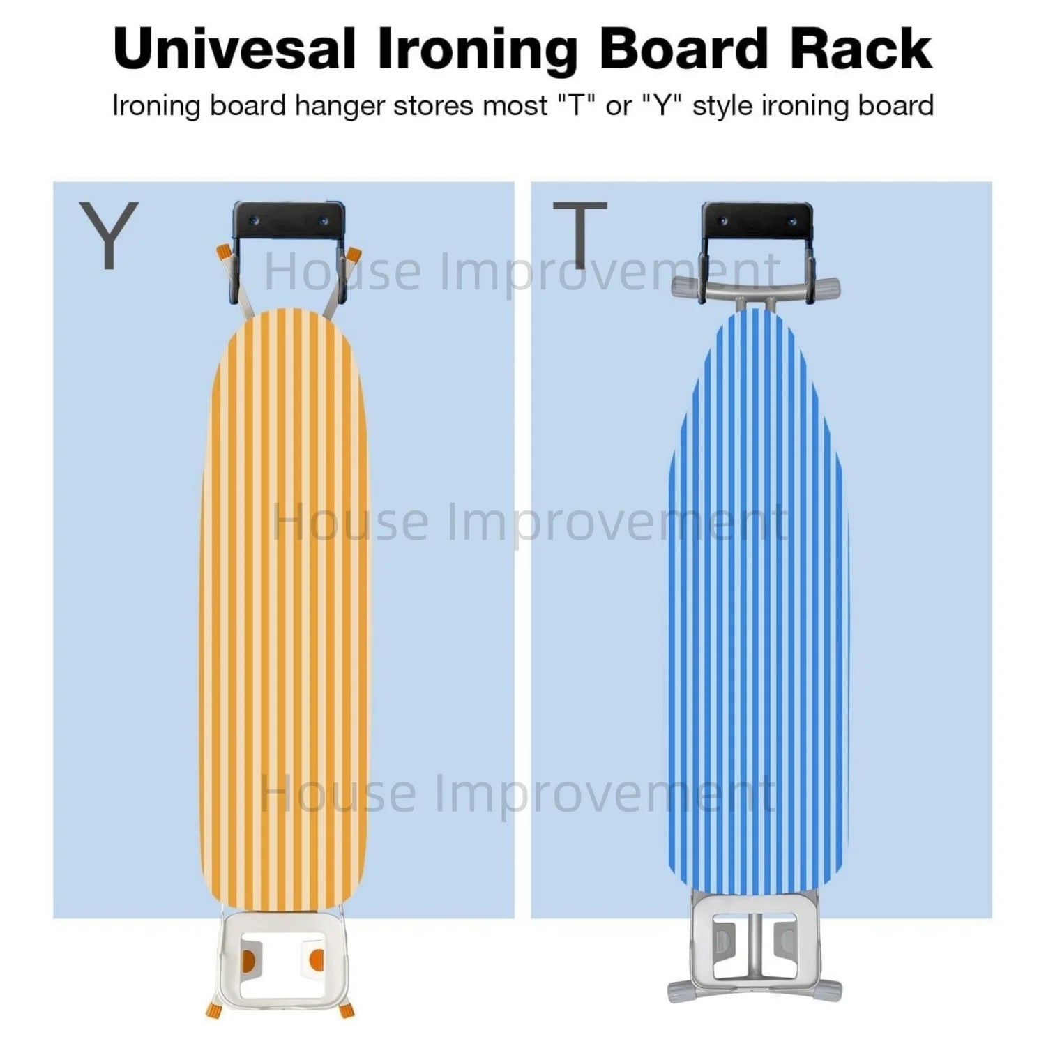Wall-mounted Showlu Smart General ironing board hook attached to a wall for convenient storage of ironing accessories.
