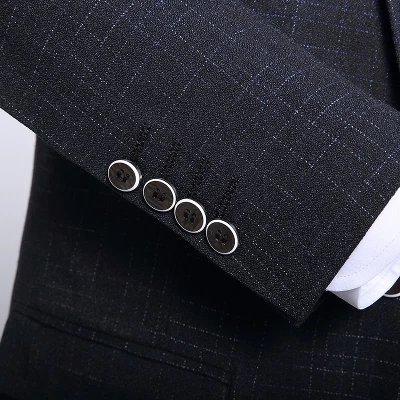 Boutique (Blazer + Vest + Trousers) Men's Fashion Business Slim A Variety of Elegant Gentlemen's Casual Dresses Formal 3-Piece