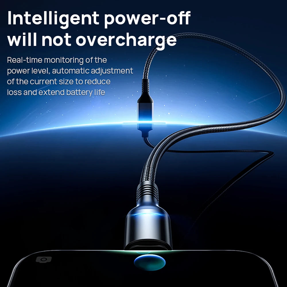 Showlu Smart General Kebiss Type-C fast charging cable with braided exterior and USB-C connector for quick device charging.