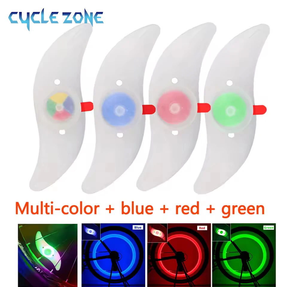 Showlu Smart General bicycle spoke LED wheel light flashing on a bike tire for enhanced visibility and safety during night rides.