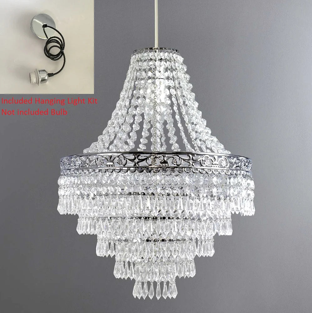 Acrylic chandelier shade by Showlu Fashion Store featuring modern design with droplet accents, 47cm size for pendant lighting.