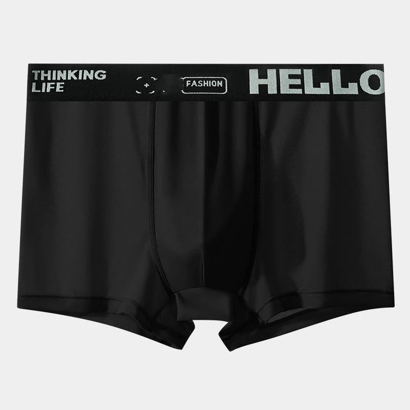 Showlu Men's Ice Silk Boxer Shorts with breathable graphene fabric, lightweight and comfortable underwear for everyday wear.