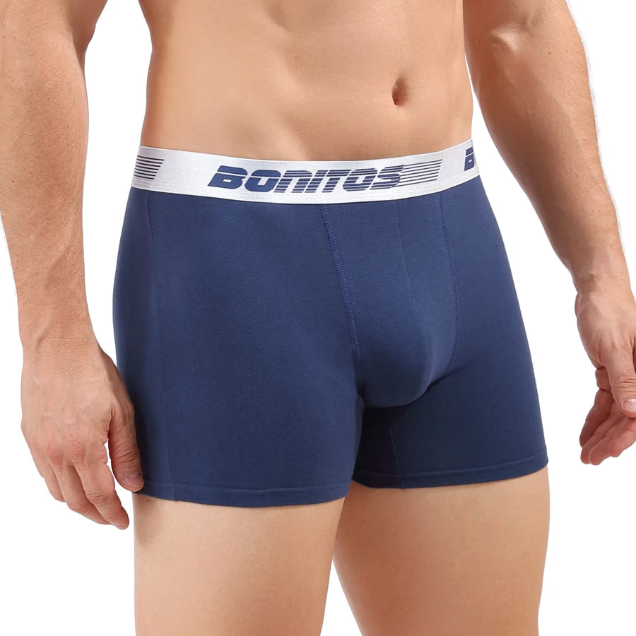 Men's cotton print boxer shorts from Showlu Fashion Store, featuring soft knit fabric and colorful patterned design.