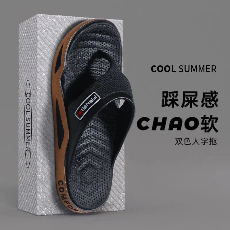 Men's casual summer flip-flops by Showlu Fashion, comfortable sports beach sandals for outdoor and home wear