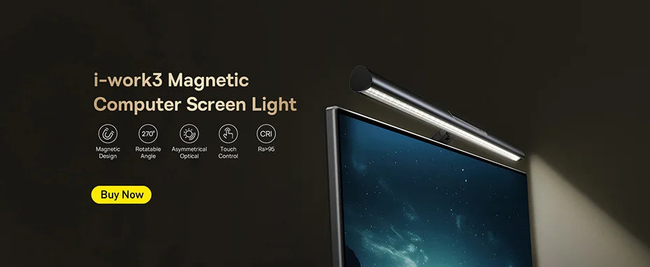 Showlu Fashion Baseus Smart Rechargeable Desk Lamp with adjustable arm and bright LED light on a desk.