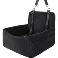 Showlu Fashion Pet car seat kennel with removable washable mat, anti-slip base, suitable for puppies and cats, for front or rear car seats.