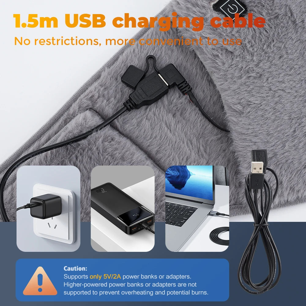 Showlu Smart General USB electric heating waist belt with graphene warm pad, adjustable for comfort and warmth.