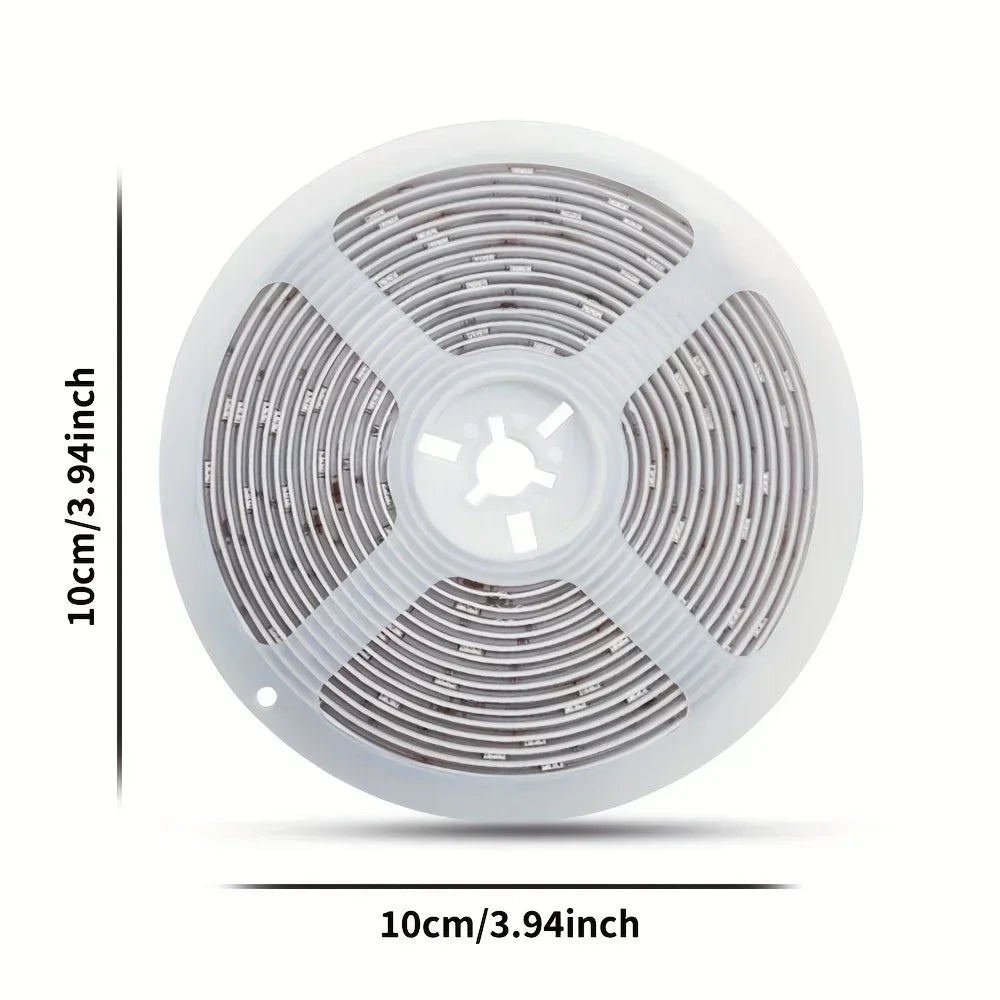Flexible USB LED strip light in warm white from Showlu Smart General, showing the 5V tape with adhesive backing for easy installation.