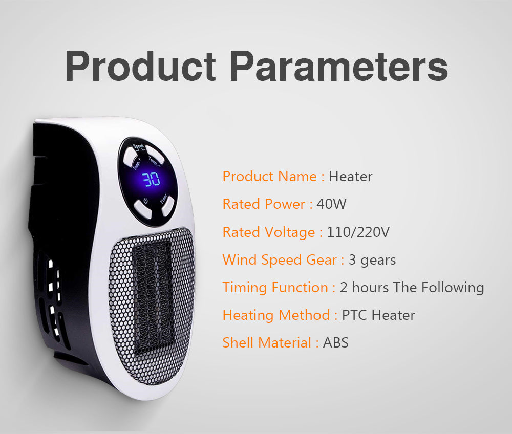 Showlu Smart General 500W mini ceramic space heater with plug-in design, compact and portable for indoor heating.